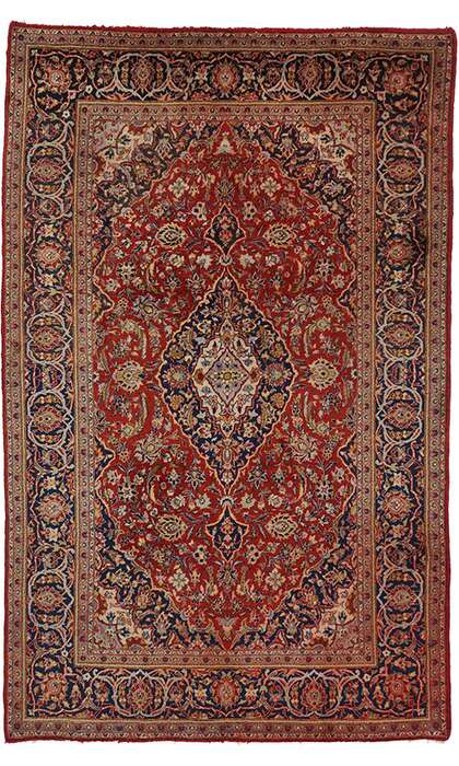 7 x 11 Vintage Kashan Rug 71934