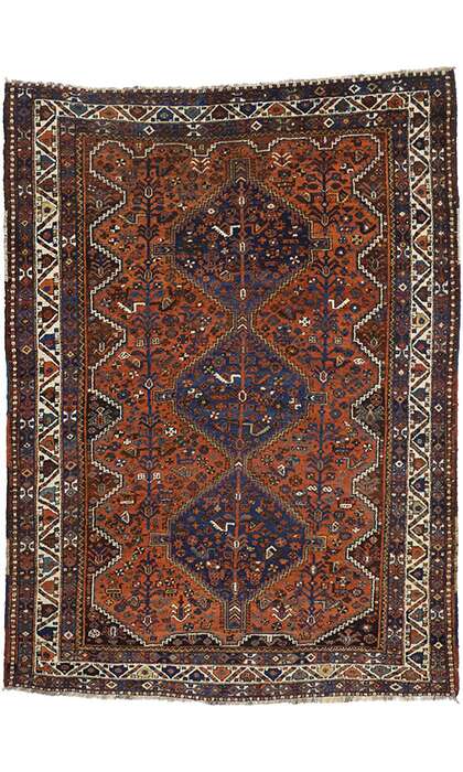 7 x 9 Antique Shiraz Rug 73264