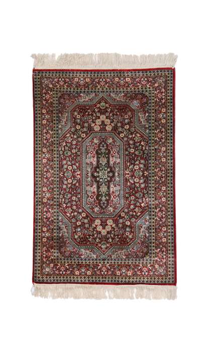 2 x 3 Vintage Persian Silk Qum Rug 74471