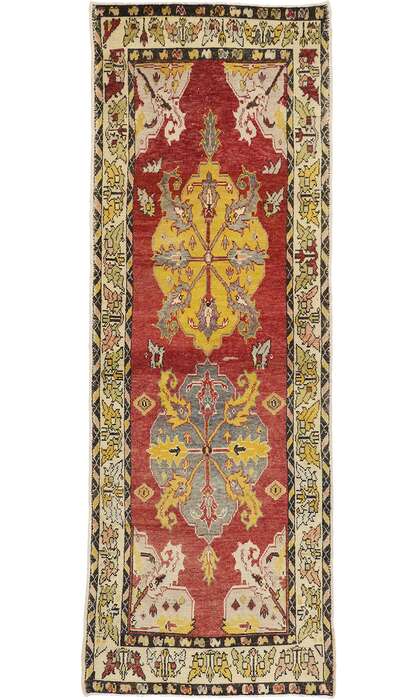 4 x 10 Vintage Oushak Rug 74476