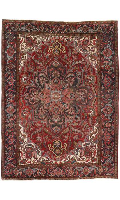 10 x 13 Vintage Heriz Rug 74496