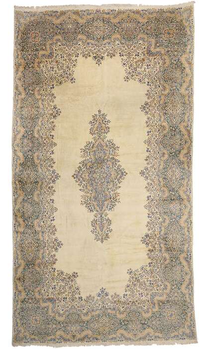 12 x 23 Vintage Kerman Rug 74691