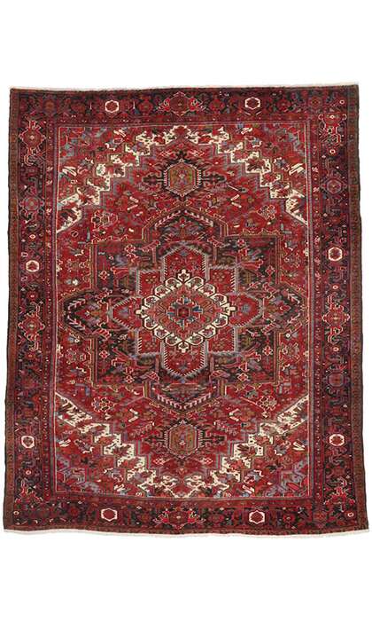 10 x 13 Vintage Heriz Rug 76194