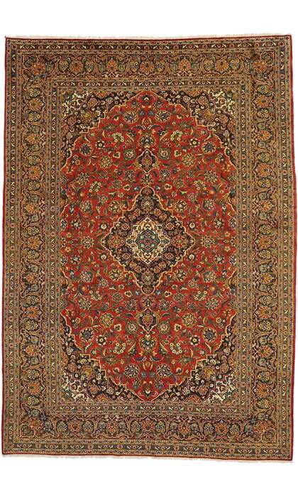 9 x 13 Vintage Kashan Rug 76309