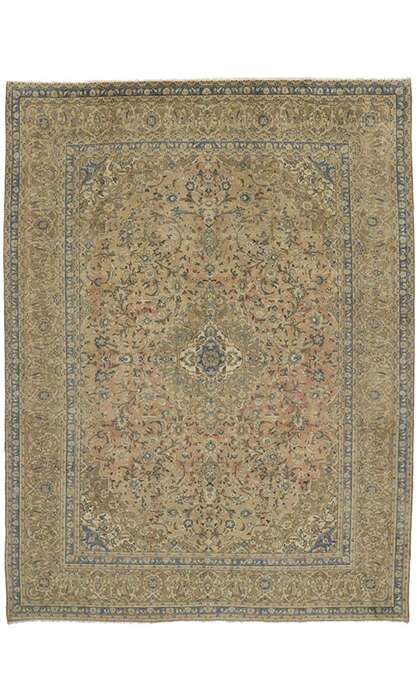 10 x 13 Vintage Kashan Rug 76436