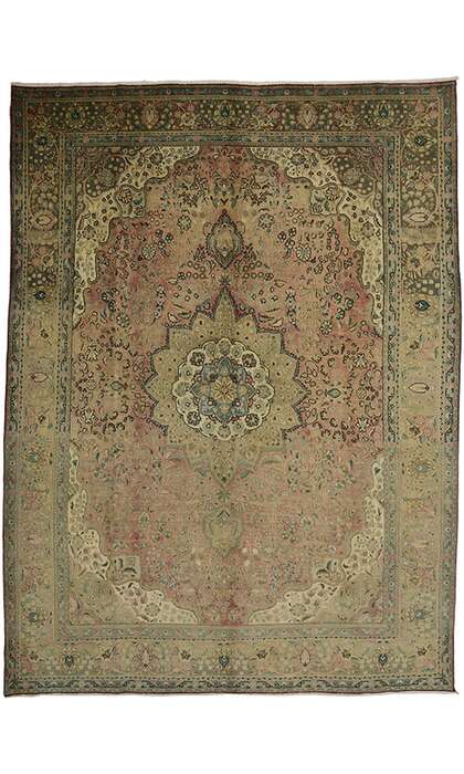 10 x 13 Vintage Tabriz Rug 76446