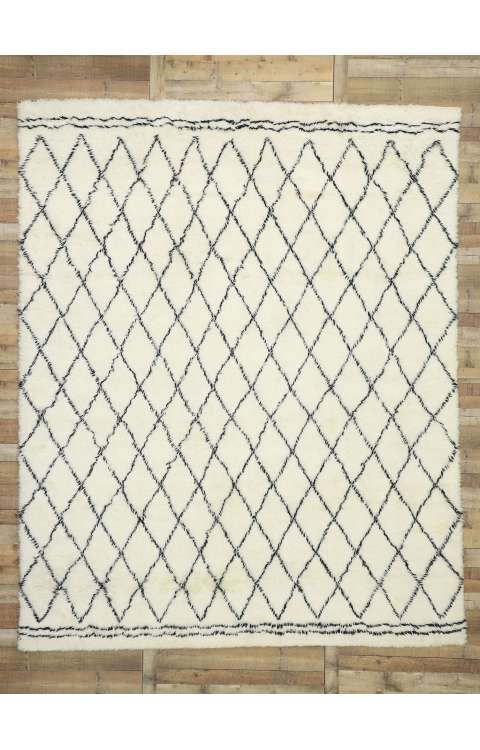 10 x 13 New Contemporary Moroccan Rug with Organic Modern Style 30423