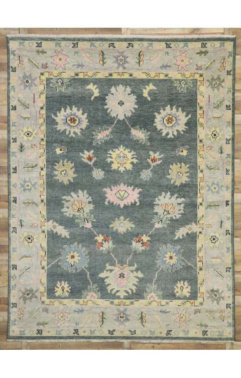9 x 12 New Colorful Oushak Rug 30503