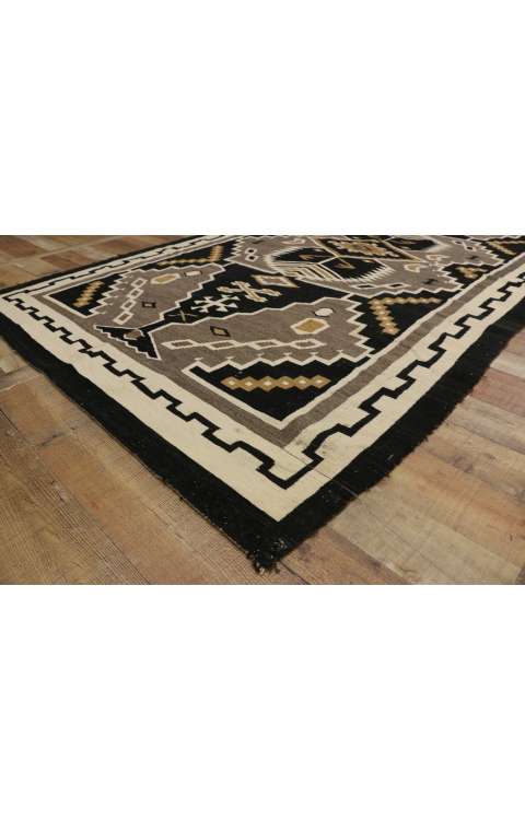 6 x 10 Antique Two Gray Hills Navajo Rug 77275