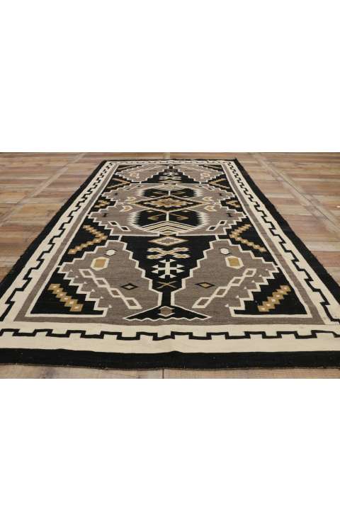 6 x 10 Antique Two Gray Hills Navajo Rug 77275