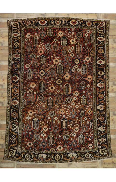 10 x 14 Vintage Persian Bakhtiari Rug 73825 w