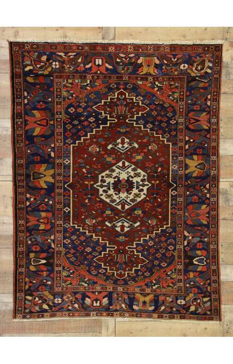 5 x 6 Antique Persian Bakhtiari Rug 76853 w