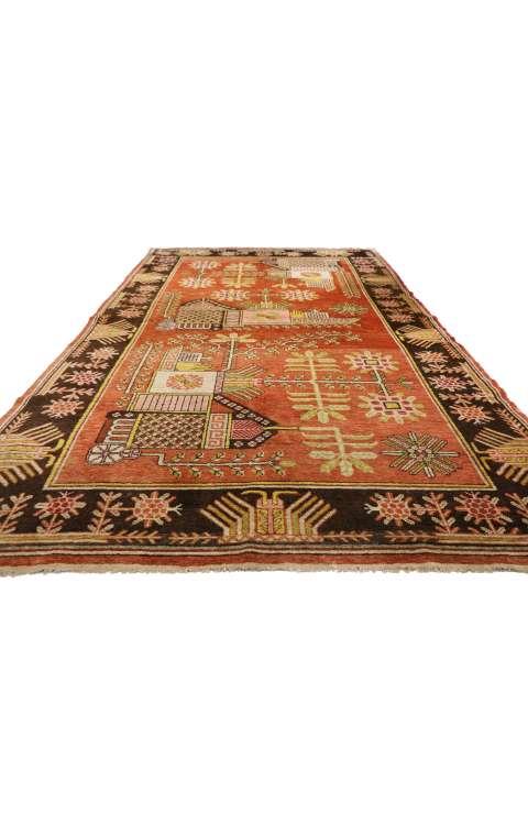 6 x 11 Antique Eastern Turkestan Khotan Rug 77325
