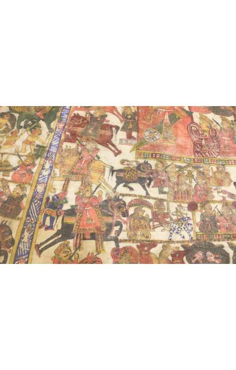 5 x 16 18th Century Antique Indian Medieval Tapestry after the Battle of Karnal in 1739