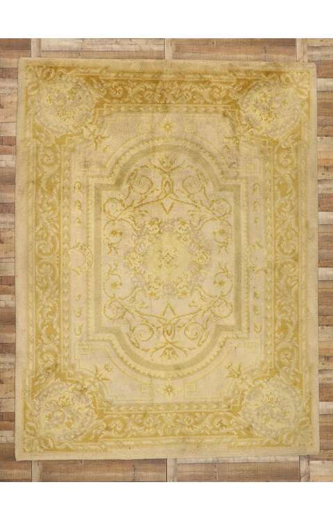 9 x 12 Antique Aubusson Rug 77421