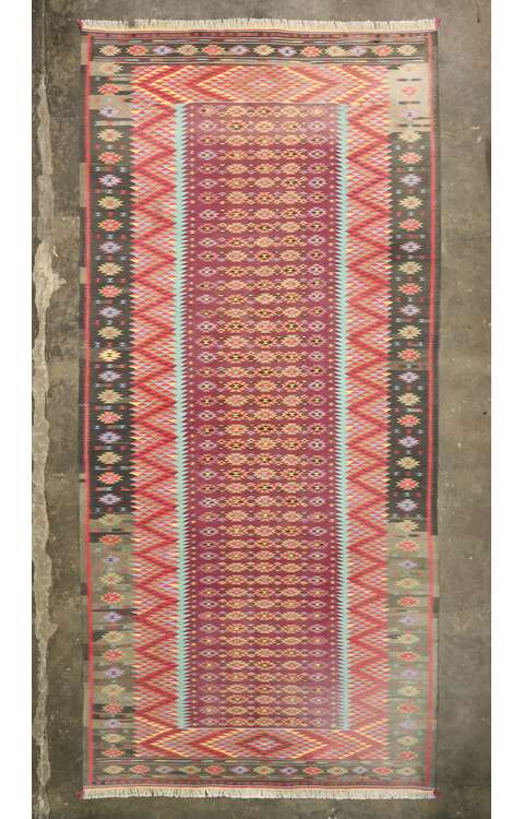 10 x 21 Vintage Indian Dhurrie Rug 77540