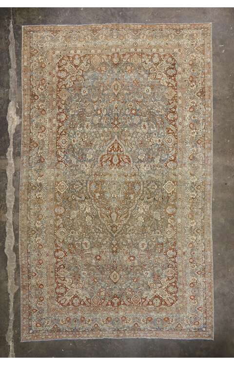 11 x 18 Antique Persian Mashad Rug 53389