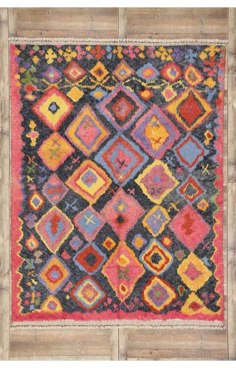 8 x 10 Colorful Turkish Tulu Shag Rug 51874