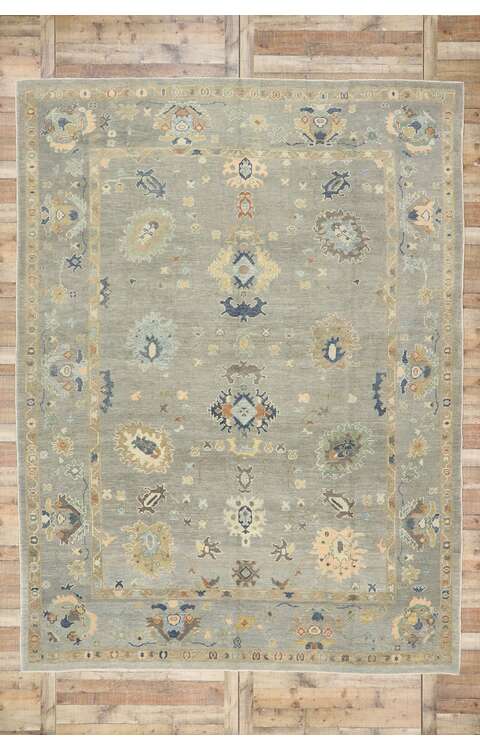 10 x 13 Contemporary Turkish Oushak Rug 53495