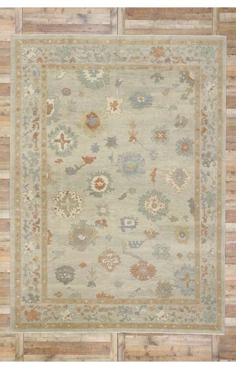 9 x 13 Contemporary Turkish Oushak Rug 53514