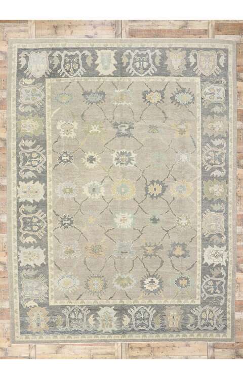 11 x 14 Contemporary Turkish Oushak Rug 53517