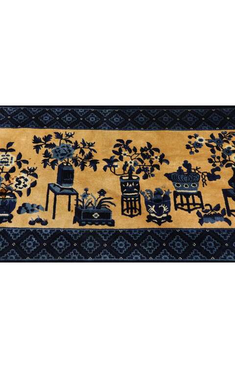 2 x 5 Vintage Chinese Baotou Pictorial Rug 77593