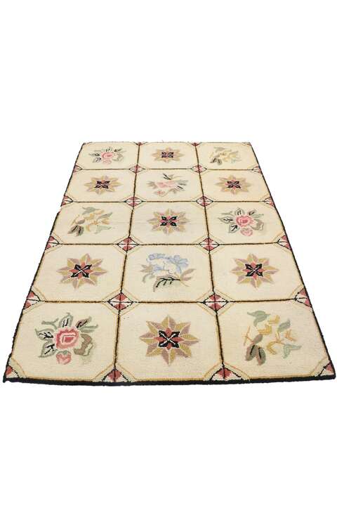 3 x 5 Antique American Hooked Rug 77831