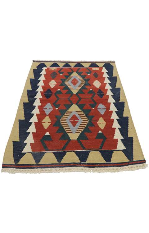 3 x 4 Vintage Persian Shiraz Kilim Rug 77839