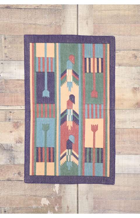 2 x 3 Vintage Indian Dhurrie Rug 77913