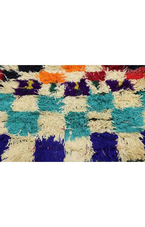 4 x 5 Vintage Berber Moroccan Azilal Rug with Modern Cubist Style 21592