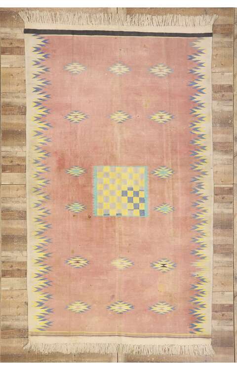6 x 11 Vintage Afghan Dhurrie Rug 78006