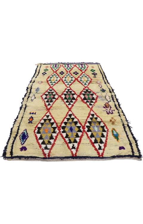 4 x 6 Vintage Berber Moroccan Azilal Rug 21587