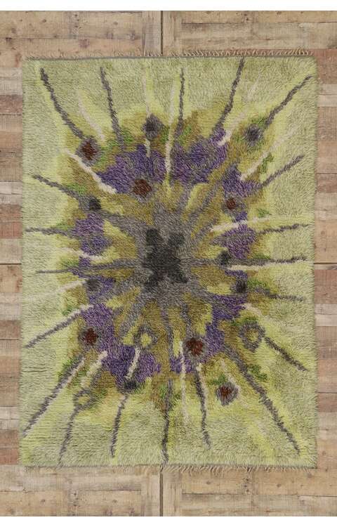 5 x 7 Vintage Swedish Rya Rug by Ingrid Jagarz 78142