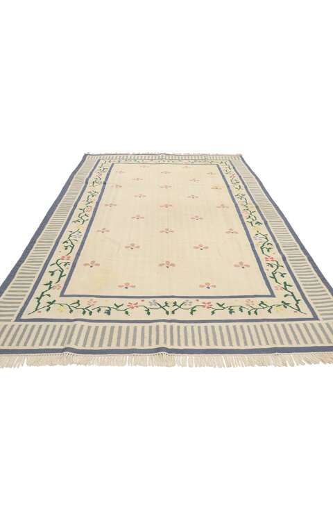 6 x 9 Vintage Indian Dhurrie Rug 77934