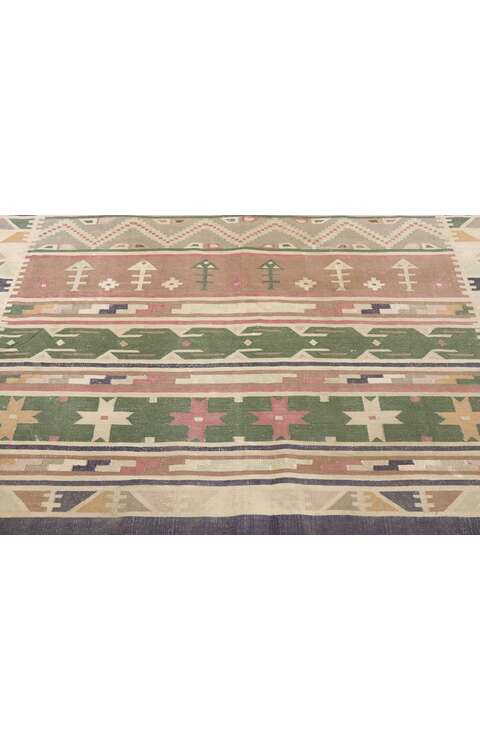 ​5 x 9 Vintage Indian Stone Wash Dhurrie Rug with Tribal Style 77985