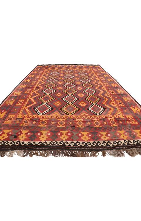 9 x 14 Vintage Afghan Maimana Kilim Rug 78008