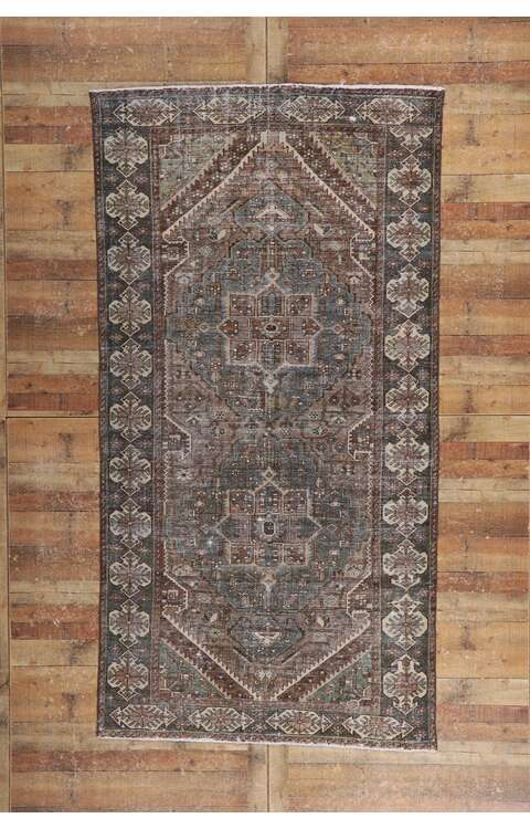 5 x 10 Distressed Antique Persian Bakhtiari Rug 61003