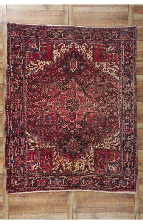 8 x 11 Antique Persian Heriz Rug 78182