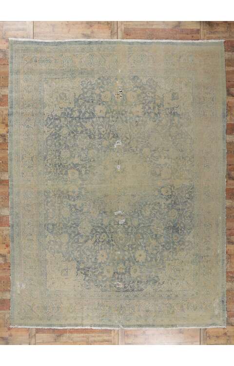 10 x 14 Antique Distressed Persian Tabriz Rug 78196