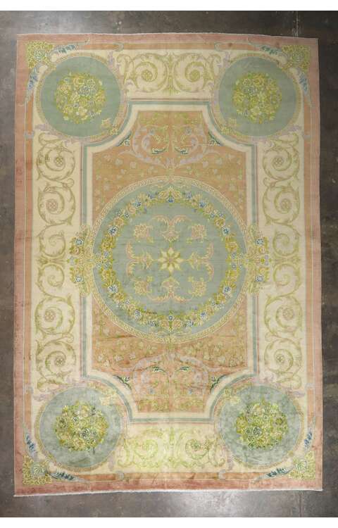 13 x 20 Vintage Persian Isfahan Rug with French Romanticism and Louis XIV Style 61025