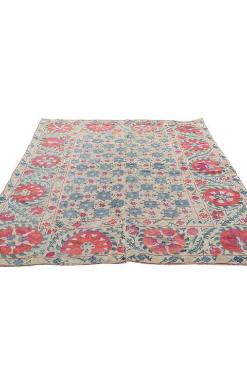 4 x 5 Antique Embroidered Suzani Wall Tapestry 78197