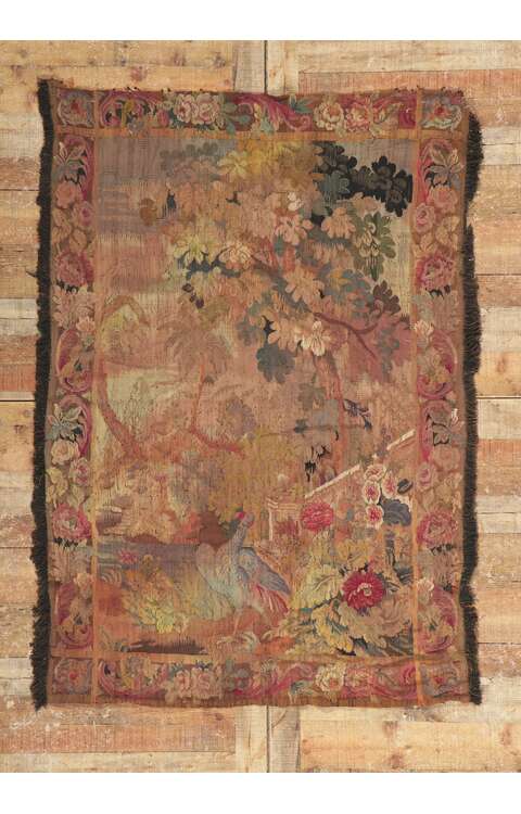 4 x 6 Antique French Aubusson Tapestry 78236