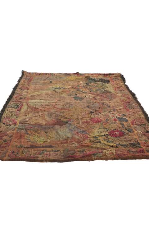4 x 6 Antique French Aubusson Tapestry 78236