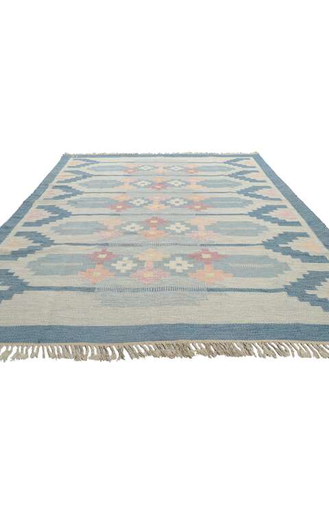 7 x 10 Vintage Swedish Kilim Rug 78246