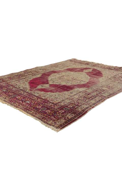 4 x 6 Antique Persian Silk Tabriz Rug 76953
