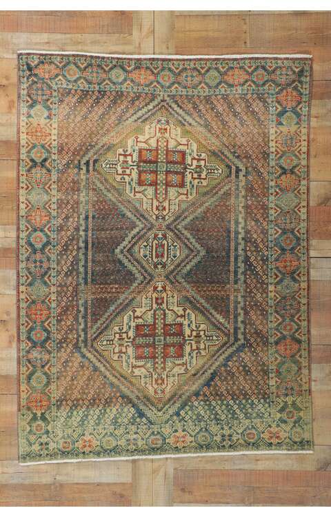 5 x 7 Antique Persian Afshar Rug 60952