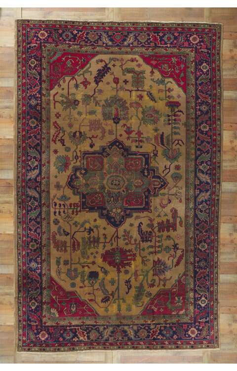 9 x 15 Antique Turkish Serapi Rug 78128