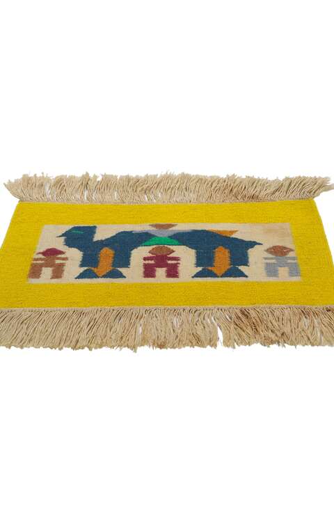 1 x 1 Vintage Peruvian Tapestry Rug 78294