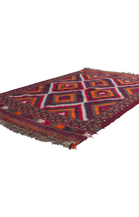 4 x 6 Vintage Persian Shiraz Kilim Rug 61094