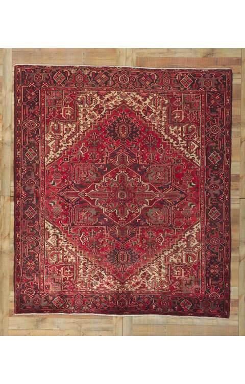 8 x 9 Vintage Persian Heriz Rug 61124